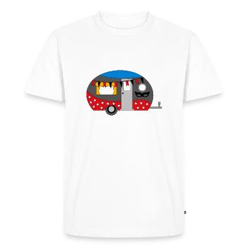 Camping - T-shirt Premium bio Homme - blanc - Devant - Nico (187cm)