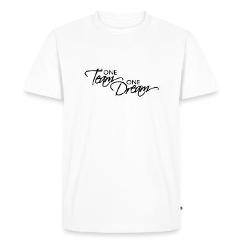 Lettering One Team - Men's Premium Organic T-Shirt - white - Front - Nico (187cm)