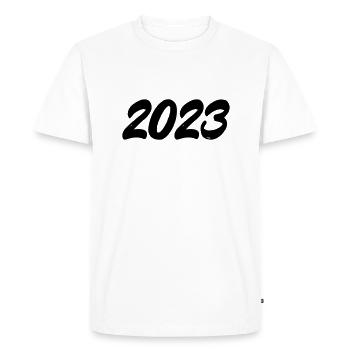 2023 - Men's Premium Organic T-Shirt - white - Front - Nico (187cm)
