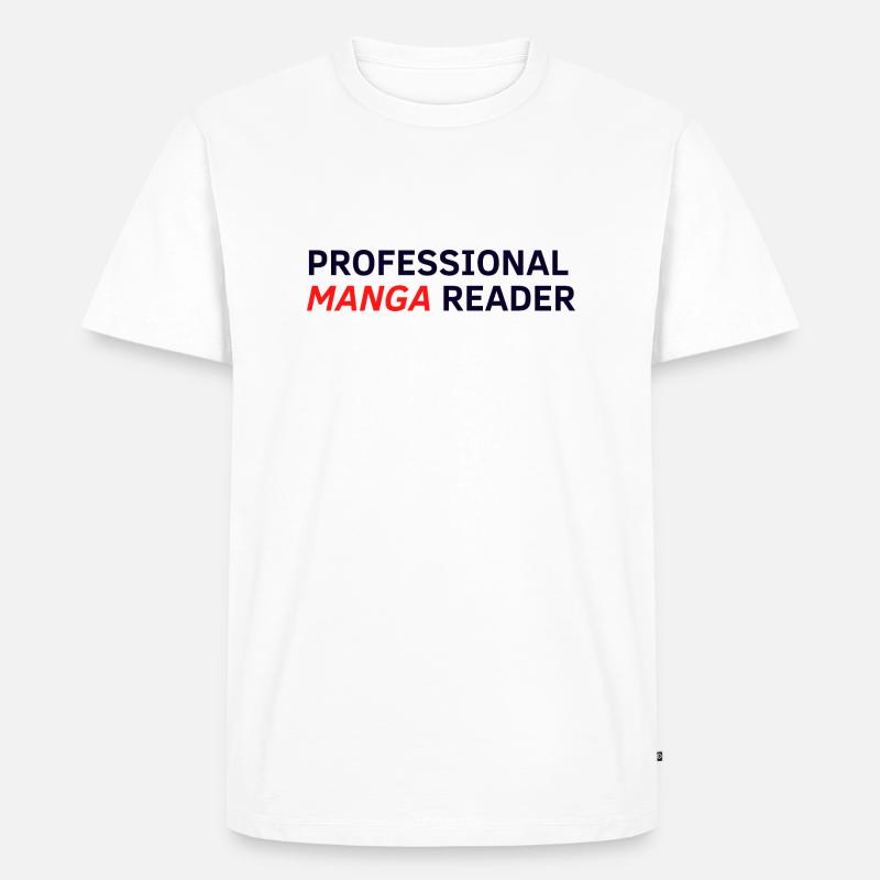 Professional Manga Reader - Männer Premium Bio T-Shirt - Weiß
