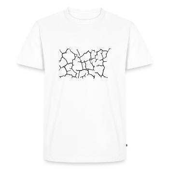 Texture du motif des fissures du bas - T-shirt Premium bio Homme - blanc - Devant - Nico (187cm)