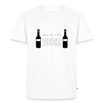 Bière - T-shirt Premium bio Homme - blanc - Devant - Nico (187cm)