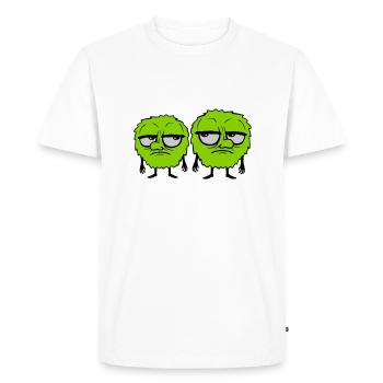 2 monstres roulent des yeux - T-shirt Premium bio Homme - blanc - Devant - Nico (187cm)