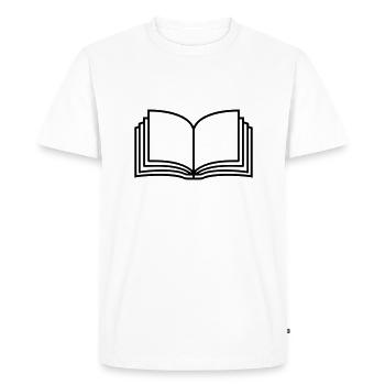 Novel Open Book Pages - Men's Premium Organic T-Shirt - white - Front - Nico (187cm)