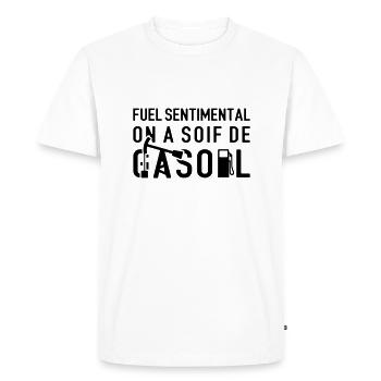 FUEL SENTIMENTAL, ON A SOIF DE GASOIL ! flex - T-shirt Premium bio Homme - blanc - Devant - Nico (187cm)