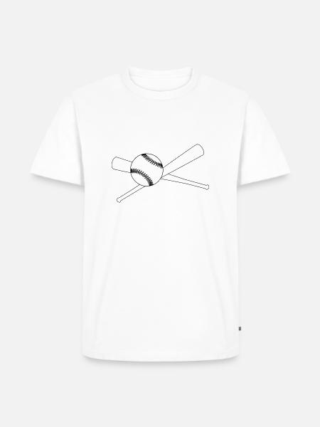 Baseball And 2 Bats - Men's Premium Organic T-Shirt - white