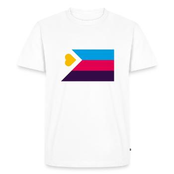 polyamorous NEW pride flag - Men's Premium Organic T-Shirt - white - Front - Nico (187cm)