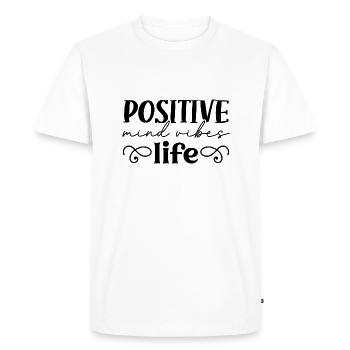 L’ positif vide la vie - T-shirt Premium bio Homme - blanc - Devant - Nico (187cm)