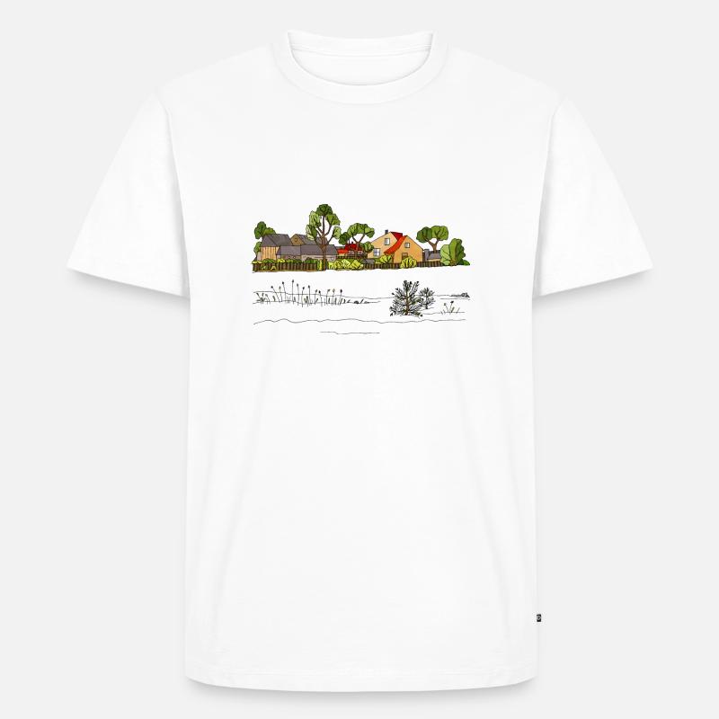 Ländliche Landschaft - Männer Premium Bio T-Shirt - Weiß