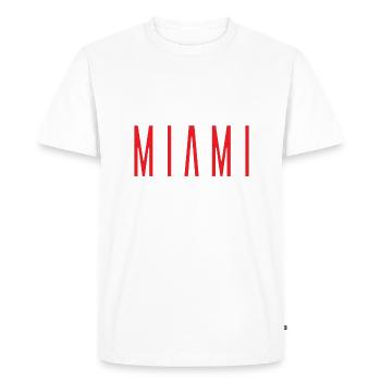 Accro à Miami - T-shirt Premium bio Homme - blanc - Devant - Nico (187cm)