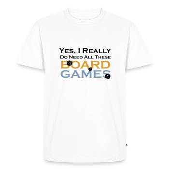 Boardgame Chess Backgammon Game Night - Men's Premium Organic T-Shirt - white - Front - Nico (187cm)