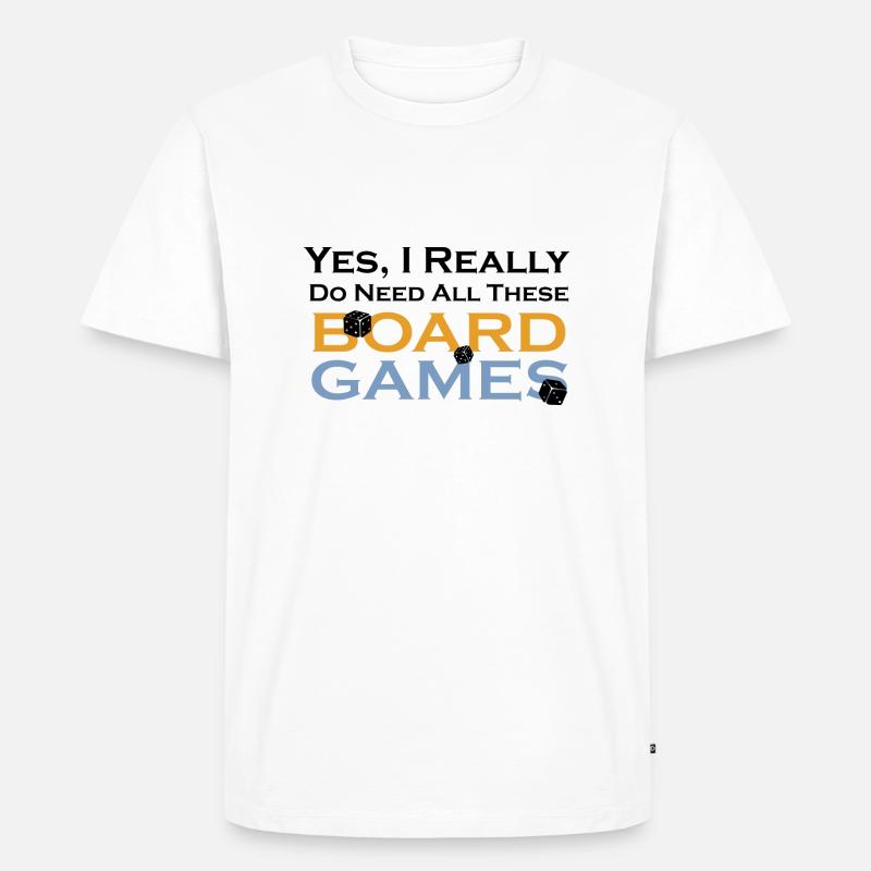 boardgame chess backgammon game night - Männer Premium Bio T-Shirt - Weiß