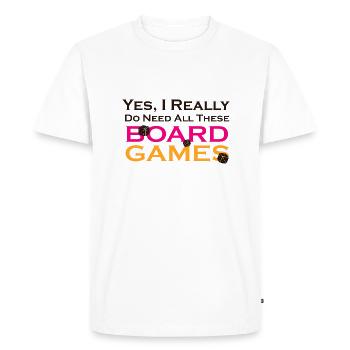 Boardgame Chess Backgammon Game Night - Men's Premium Organic T-Shirt - white - Front - Nico (187cm)
