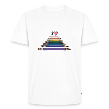 Crayons d’amour - T-shirt Premium bio Homme - blanc - Devant - Nico (187cm)
