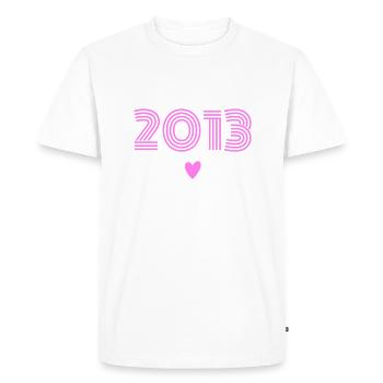 Born in 2013 girl - Men's Premium Organic T-Shirt - white - Front - Nico (187cm)