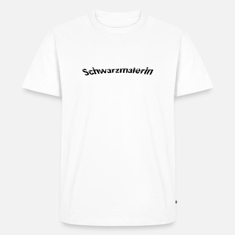 Schwarzmalerin - Männer Premium Bio T-Shirt - Weiß