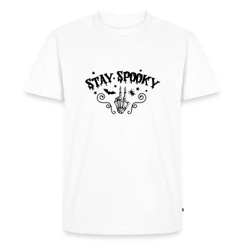 Restez effrayant - T-shirt Premium bio Homme - blanc - Devant - Nico (187cm)