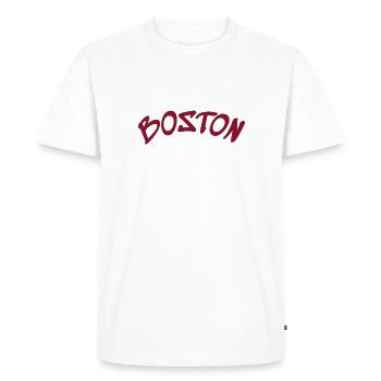 Boston - Massachusetts - États-Unis - Amérique - T-shirt Premium bio Homme - blanc - Devant - Nico (187cm)