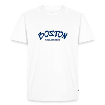 Boston - Massachusetts - États-Unis - Amérique - T-shirt Premium bio Homme - blanc - Devant - Nico (187cm)