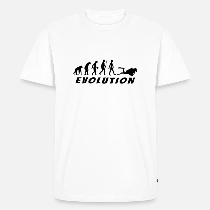 Evolution Diver Schwarz - Männer Premium Bio T-Shirt - Weiß