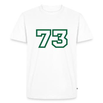 Number 73 sport - Men's Premium Organic T-Shirt - white - Front - Nico (187cm)