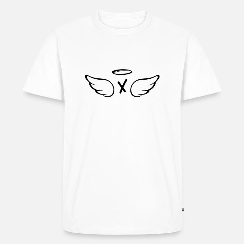 Buchstabe x Engelsflügel - Männer Premium Bio T-Shirt - Weiß