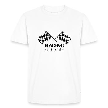 Racing Flag Team - Men's Premium Organic T-Shirt - white - Front - Nico (187cm)