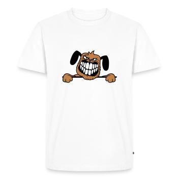 chien monstre méchant dangereux dents sourire sourire - T-shirt Premium bio Homme - blanc - Devant - Nico (187cm)