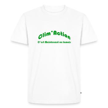 Clim Action pour une protection de l'environnement - T-shirt Premium bio Homme - blanc - Devant - Nico (187cm)