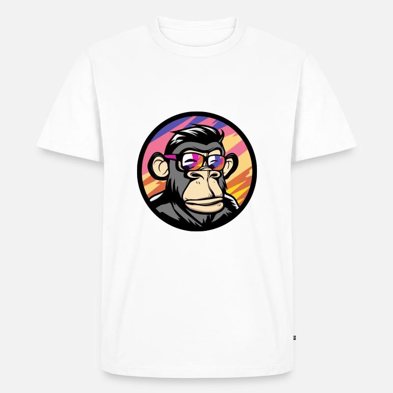 Monkey Comic Cool Summer - Men's Premium Organic T-Shirt - white