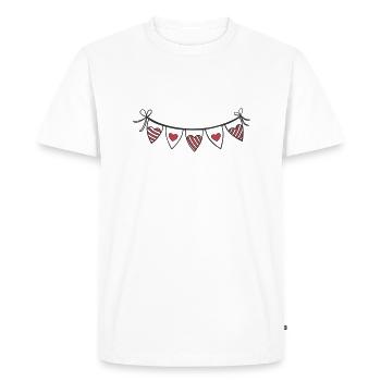 Heart Garland Hearts - Men's Premium Organic T-Shirt - white - Front - Nico (187cm)