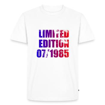 40e anniversaire Edition limitée 07/1985 - T-shirt Premium bio Homme - blanc - Devant - Nico (187cm)