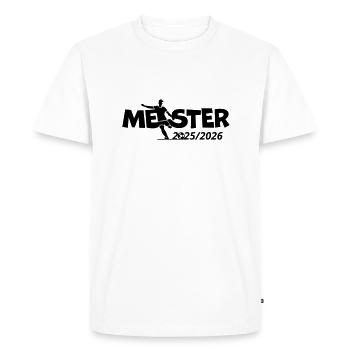 Meister 2025 - 2026 - Männer Premium Bio T-Shirt - Weiß - Vorne - Nico (187cm)