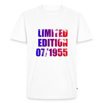 70th Birthday Limited Edition 07/1955 - Men's Premium Organic T-Shirt - white - Front - Nico (187cm)
