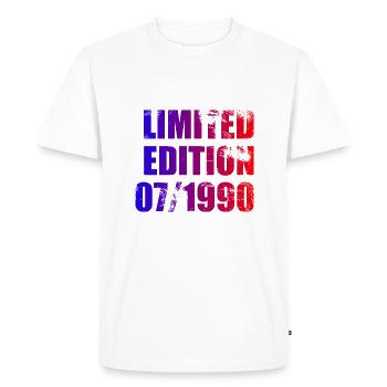 35th Birthday Limited Edition 07/1990 - Men's Premium Organic T-Shirt - white - Front - Nico (187cm)