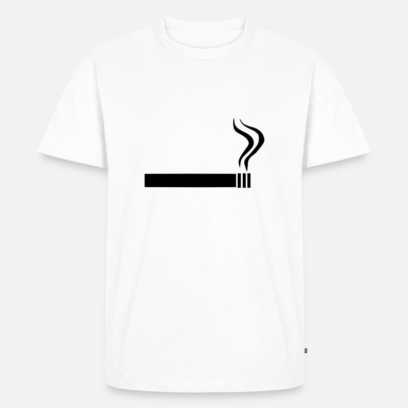 Zigarette - Rauchen - Männer Premium Bio T-Shirt - Weiß