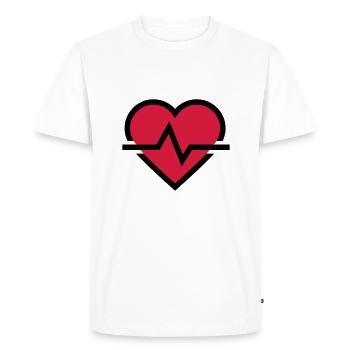 Heartbeat pulse - Men's Premium Organic T-Shirt - white - Front - Nico (187cm)