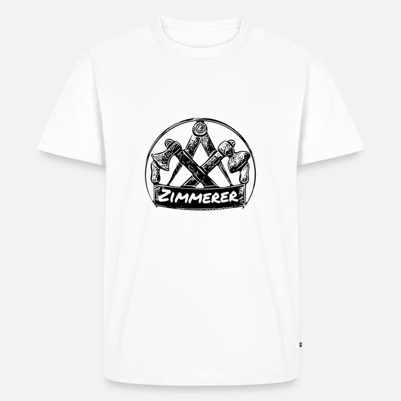 Zimmerer - Männer Premium Bio T-Shirt - Weiß