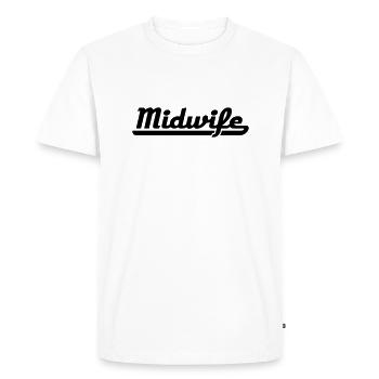 Sage-femme - T-shirt Premium bio Homme - blanc - Devant - Nico (187cm)