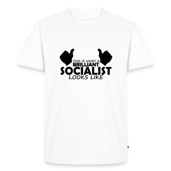 brilliant socialist - Men's Premium Organic T-Shirt - white - Front - Nico (187cm)