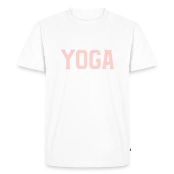 yoga - Men's Premium Organic T-Shirt - white - Front - Nico (187cm)