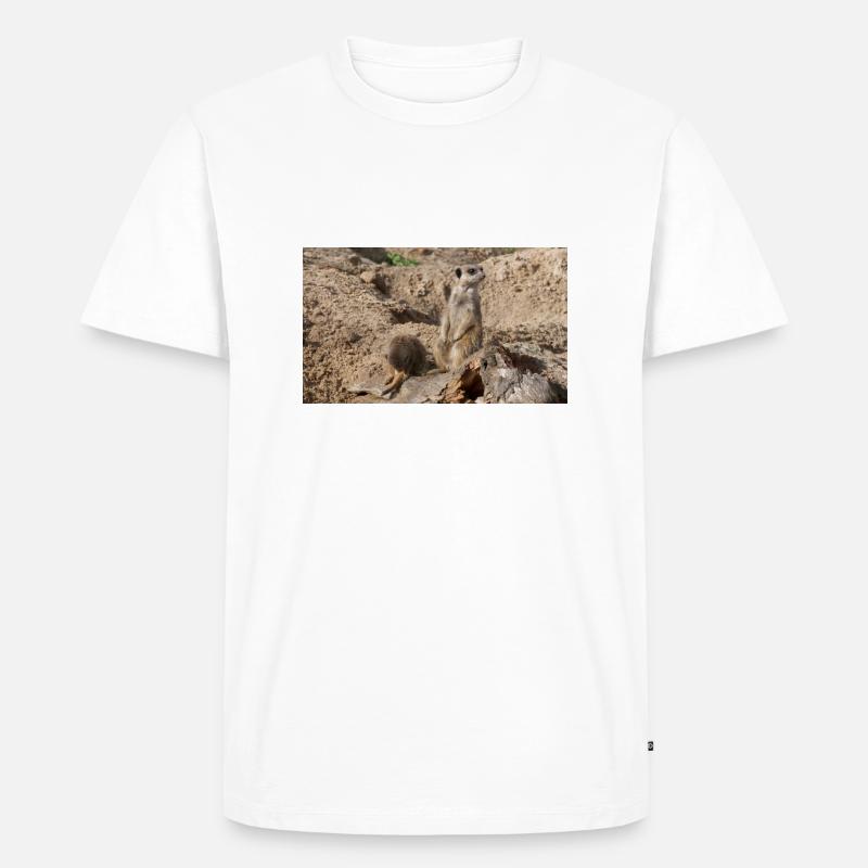 Zwei Erdmännchen - Männer Premium Bio T-Shirt - Weiß
