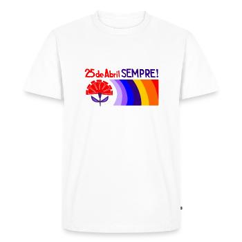 25 de Abril SEMPRE - Men's Premium Organic T-Shirt - white - Front - Nico (187cm)