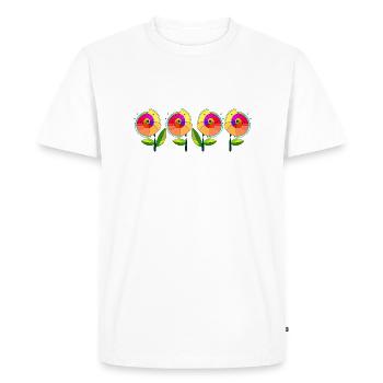 Flowers - Men's Premium Organic T-Shirt - white - Front - Nico (187cm)