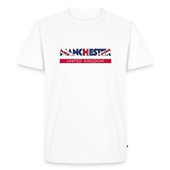 Manchester - Royaume-Uni - T-shirt Premium bio Homme - blanc - Devant - Nico (187cm)