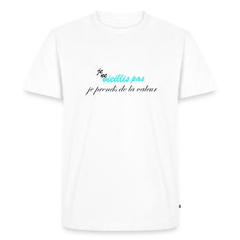 je ne vieillis pas je prend de la valeur humour - T-shirt Premium bio Homme - blanc - Devant - Nico (187cm)