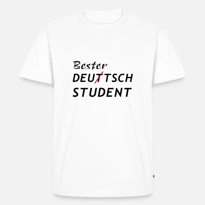 Bester Deutsch Student - Männer Premium Bio T-Shirt - Weiß