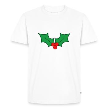 Houx de noel porte bonheur - T-shirt Premium bio Homme - blanc - Devant - Nico (187cm)