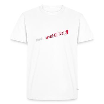 Citation Restons Strangers - T-shirt Premium bio Homme - blanc - Devant - Nico (187cm)