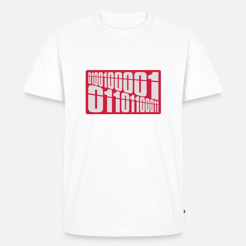 Binär Code Programm Sprache - Männer Premium Bio T-Shirt - Weiß